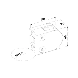 Svorka na trubku ø 42,4 mm, sklo 6 - 10,76 mm, AISI 304 Svorka na trubku ø 42,4 mm, sklo 6 - 10,76 mm, AISI 304